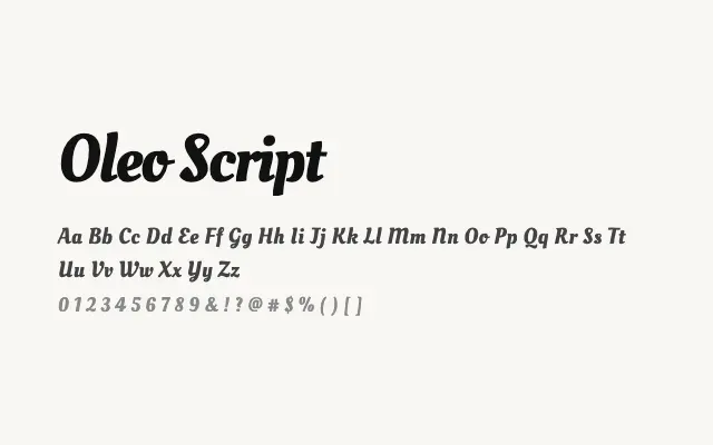 Oleo Script specimen from Google Fonts