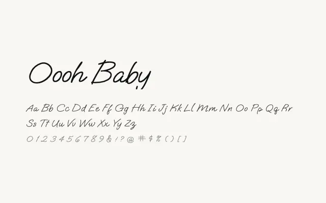 Oooh Baby specimen from Google Fonts