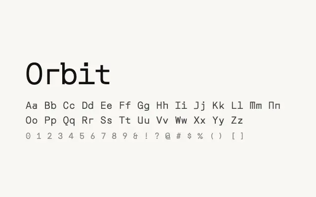 Orbit specimen from Google Fonts
