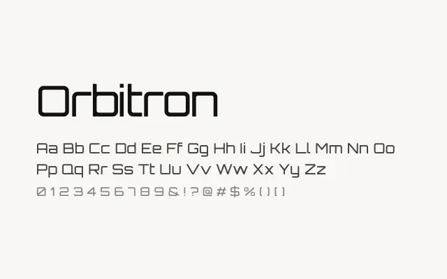 Orbitron specimen from Google Fonts