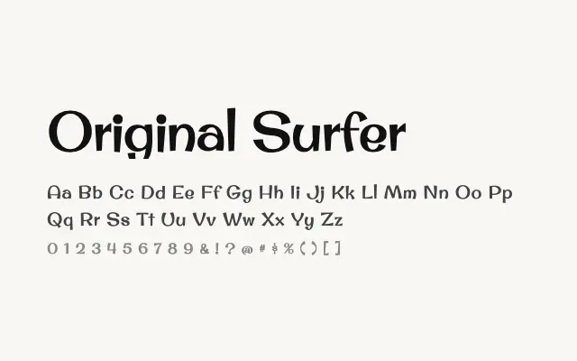 Original Surfer specimen from Google Fonts