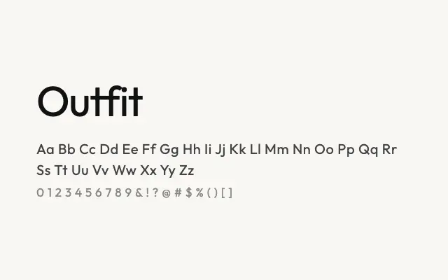 Outfit specimen from Google Fonts