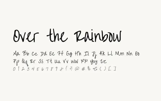 Over the Rainbow specimen from Google Fonts