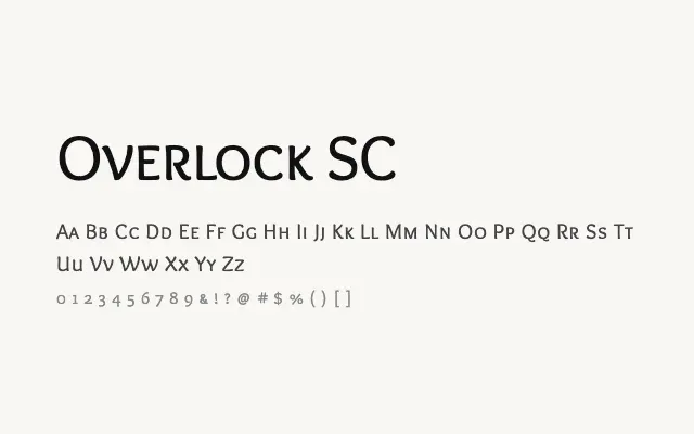 Overlock SC specimen from Google Fonts