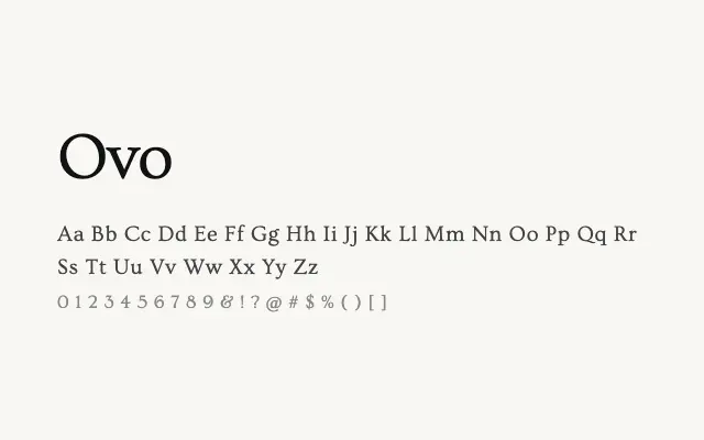 Ovo specimen from Google Fonts