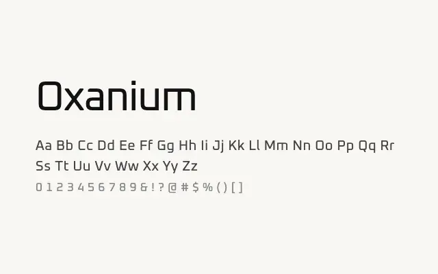 Oxanium specimen from Google Fonts