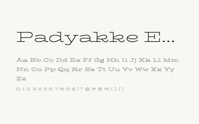 Padyakke Expanded One specimen from Google Fonts