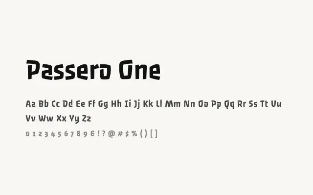 Passero One specimen from Google Fonts