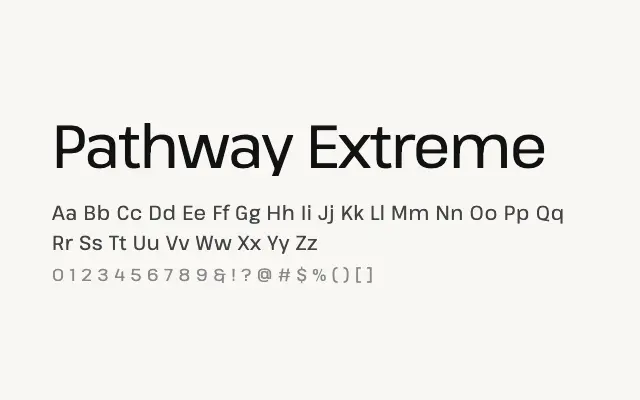 Pathway Extreme specimen from Google Fonts
