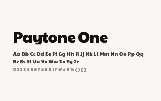 Paytone One specimen from Google Fonts