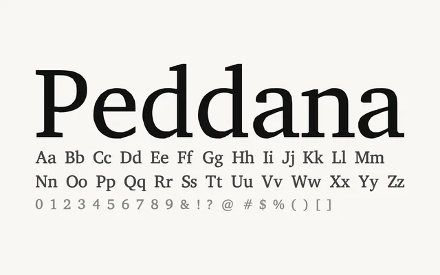 Peddana specimen from Google Fonts
