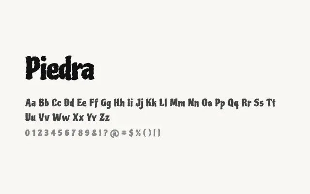 Piedra specimen from Google Fonts