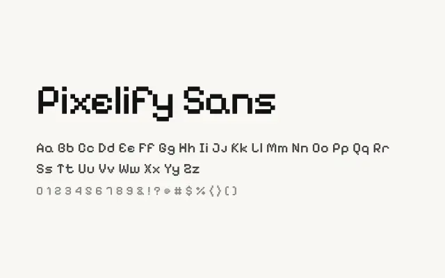 Pixelify Sans specimen from Google Fonts