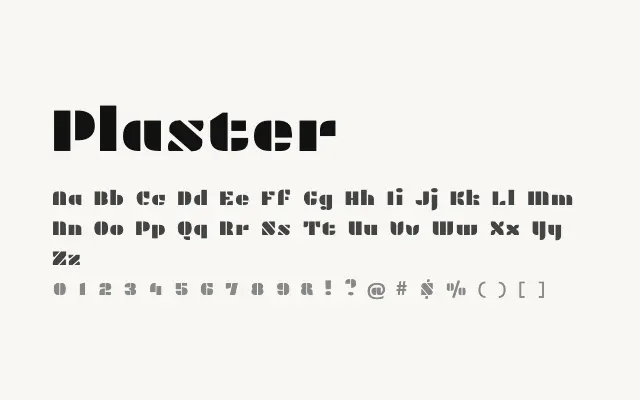 Plaster specimen from Google Fonts