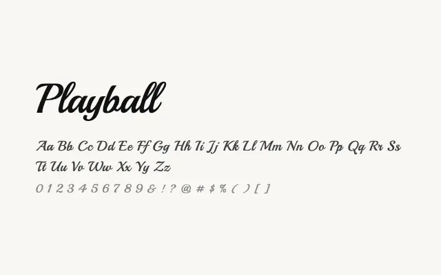 Playball specimen from Google Fonts