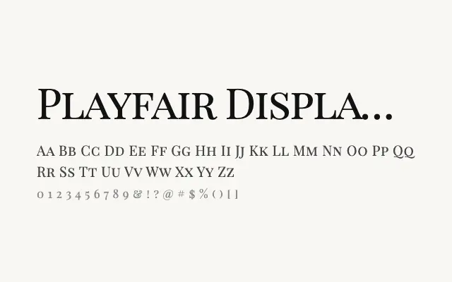 Playfair Display SC specimen from Google Fonts