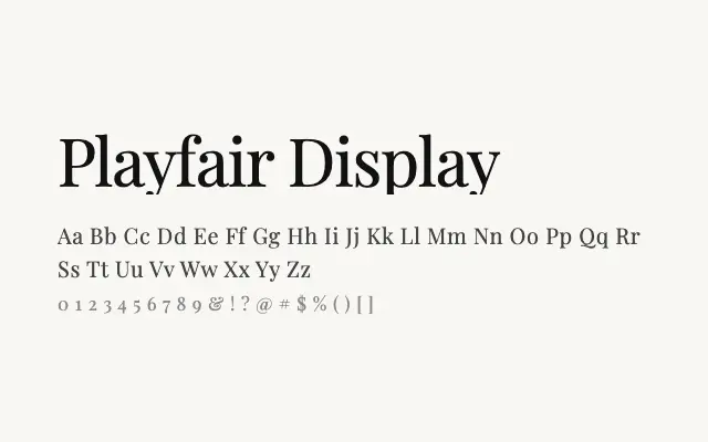 Playfair Display specimen from Google Fonts