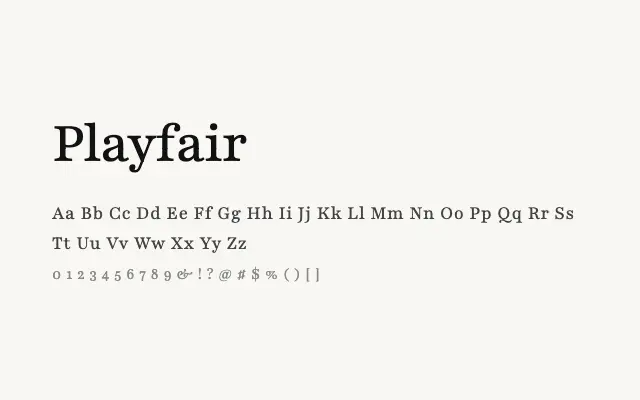 Playfair specimen from Google Fonts