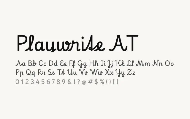 Playwrite AT specimen from Google Fonts