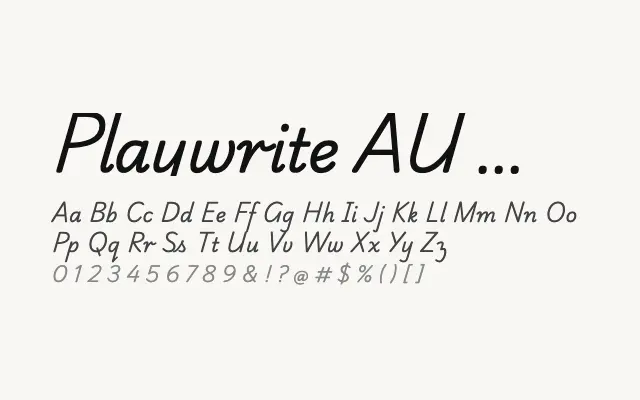 Playwrite AU QLD specimen from Google Fonts