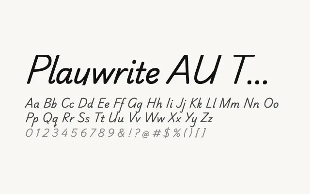 Playwrite AU TAS specimen from Google Fonts