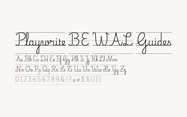Playwrite BE WAL Guides specimen from Google Fonts
