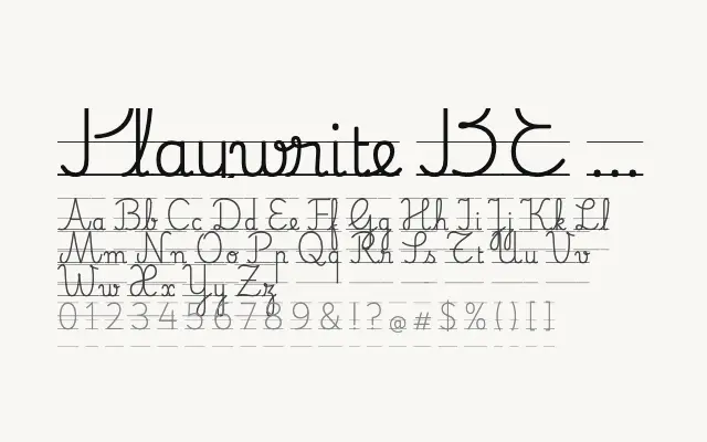 Playwrite BE WAL Guides specimen from Google Fonts