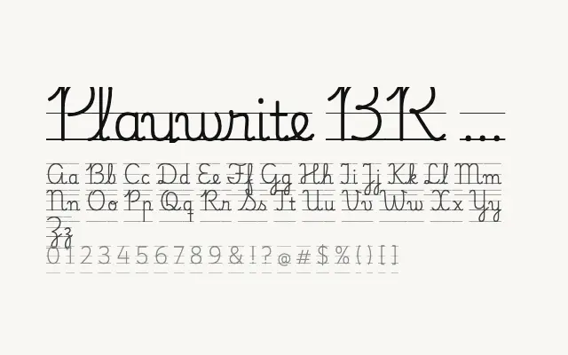 Playwrite BR Guides specimen from Google Fonts