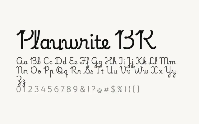 Playwrite BR specimen from Google Fonts