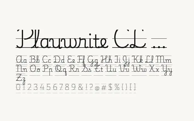 Playwrite CL Guides specimen from Google Fonts