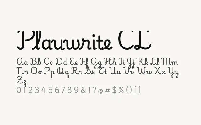 Playwrite CL specimen from Google Fonts