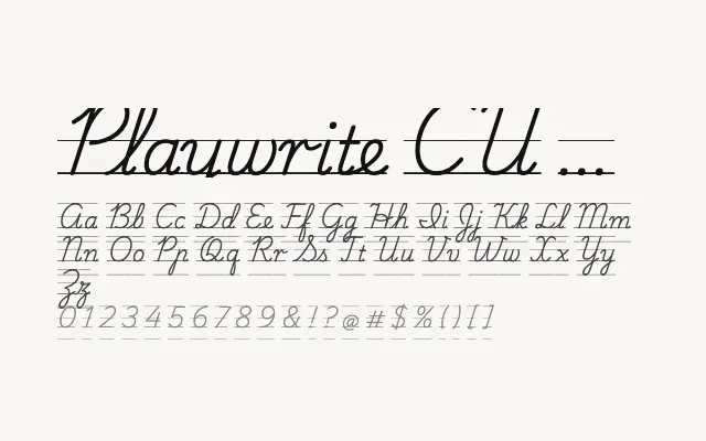 Playwrite CU Guides specimen from Google Fonts