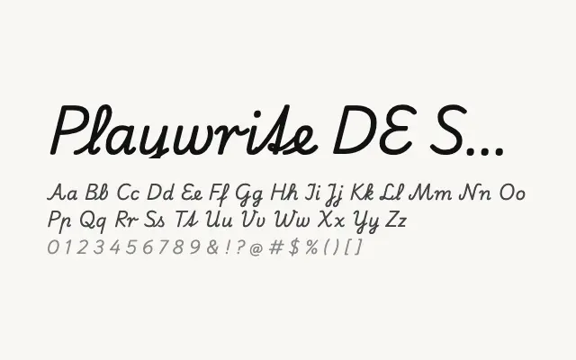 Playwrite DE SAS specimen from Google Fonts