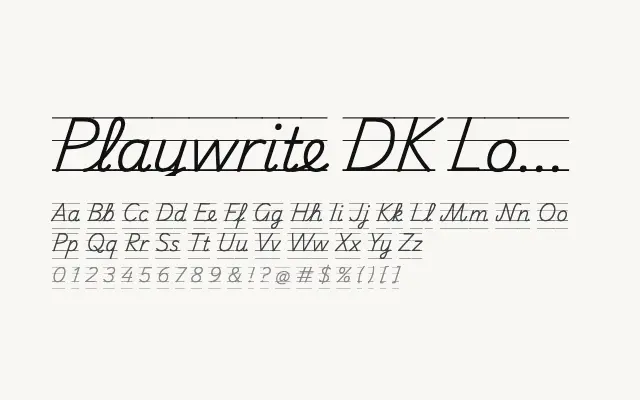 Playwrite DK Loopet Guides specimen from Google Fonts