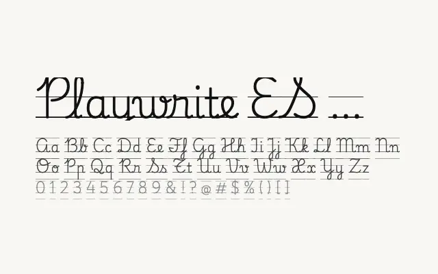 Playwrite ES Deco Guides specimen from Google Fonts