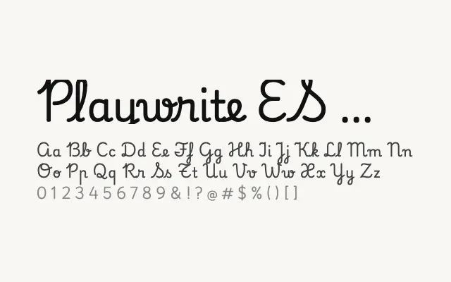 Playwrite ES Deco specimen from Google Fonts