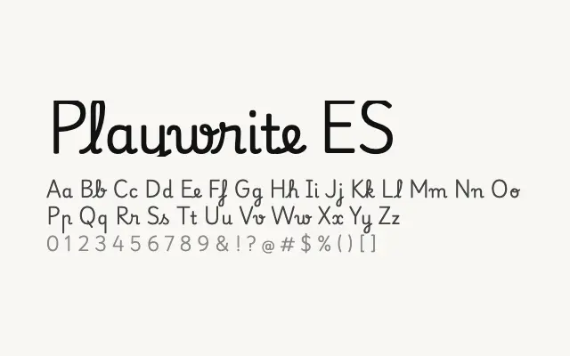 Playwrite ES specimen from Google Fonts