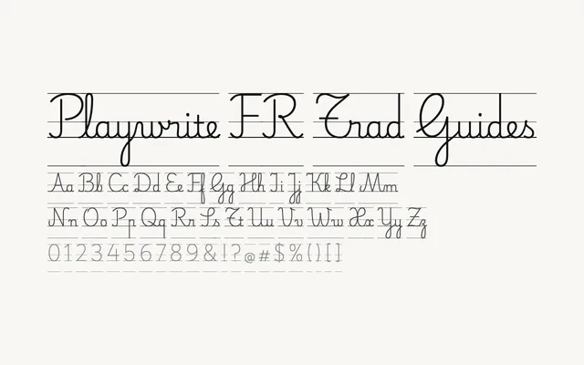 Playwrite FR Trad Guides specimen from Google Fonts