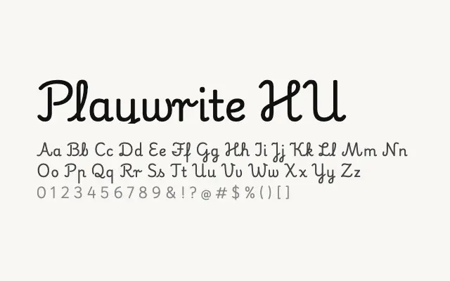 Playwrite HU specimen from Google Fonts