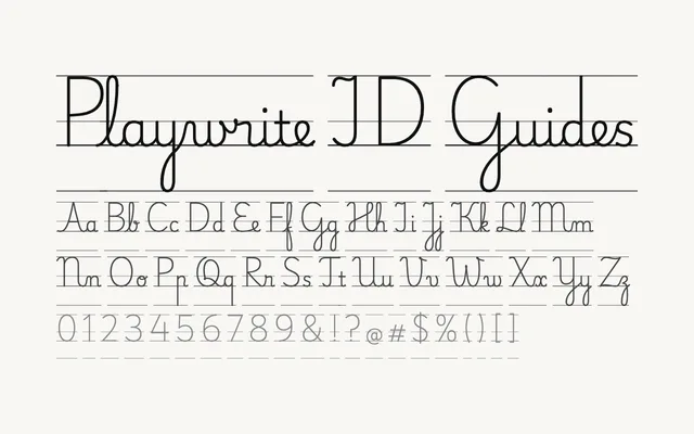 Playwrite ID Guides specimen from Google Fonts