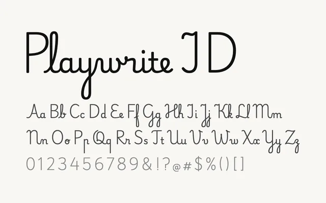 Playwrite ID specimen from Google Fonts
