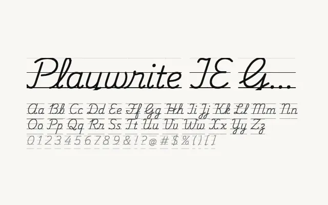 Playwrite IE Guides specimen from Google Fonts