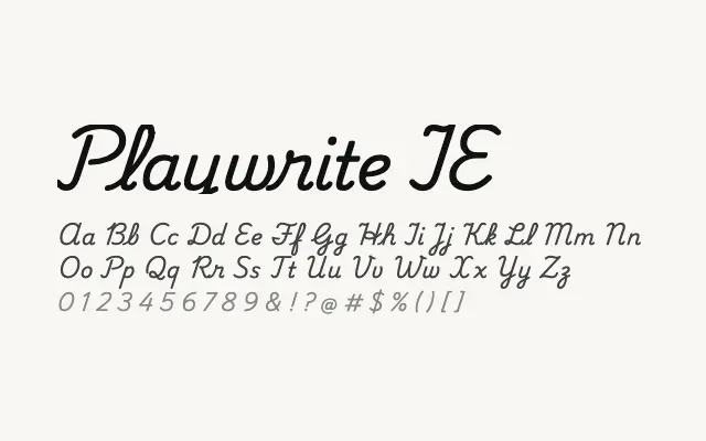 Playwrite IE specimen from Google Fonts