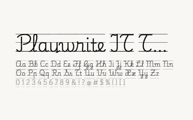 Playwrite IT Trad Guides specimen from Google Fonts