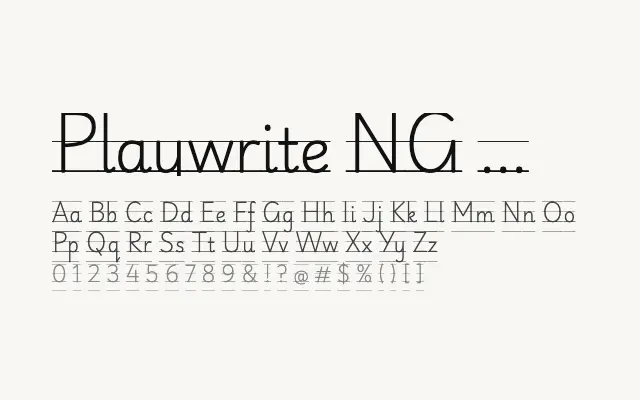Playwrite NG Modern Guides specimen from Google Fonts