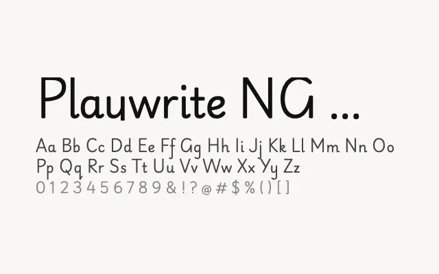 Playwrite NG Modern specimen from Google Fonts