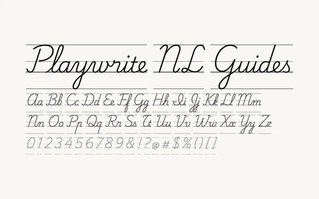 Playwrite NL Guides specimen from Google Fonts