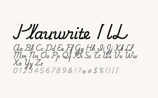 Playwrite NL specimen from Google Fonts