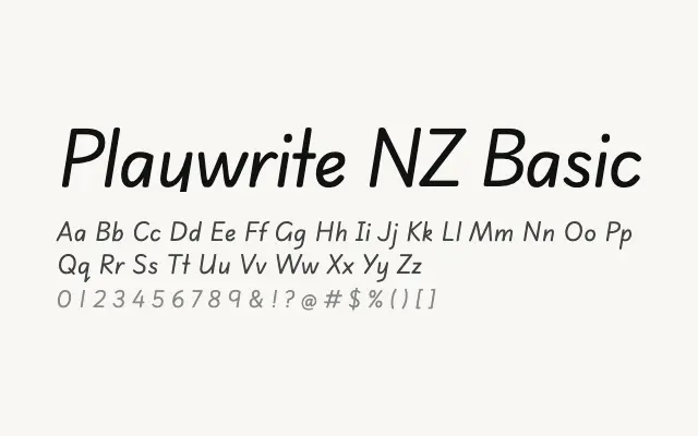 Playwrite NZ Basic specimen from Google Fonts