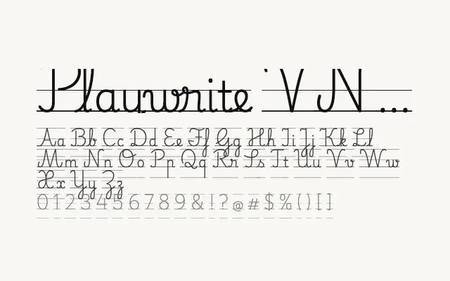 Playwrite VN Guides specimen from Google Fonts